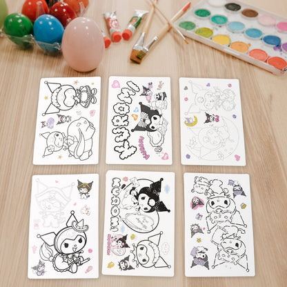 Kuromi Kids Coloring Book Set with 6 Sheets and 6 Markers