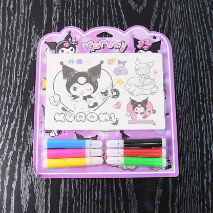 Kuromi Kids Coloring Book Set with 6 Sheets and 6 Markers